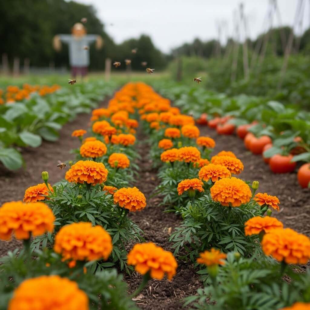 Garden Flowers That Attract Bees and Pollinators 13 Marigolds-flowers
