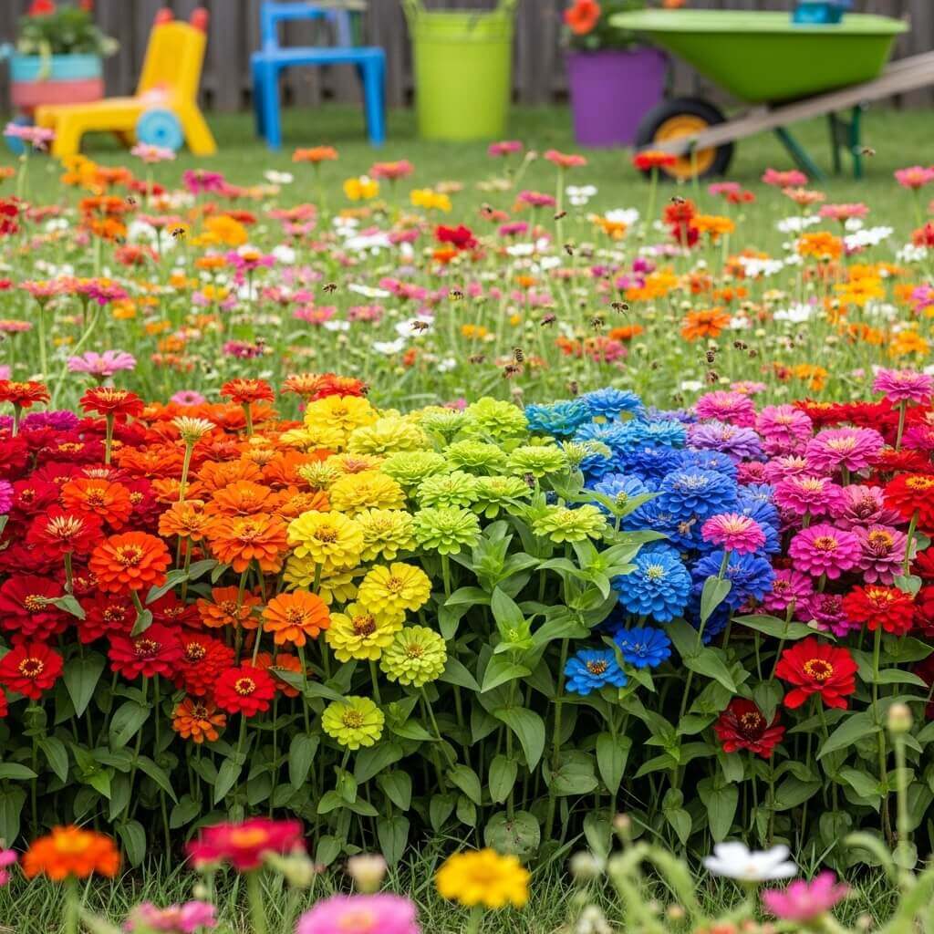 Garden Flowers That Attract Bees and Pollinators 7 Zinnias-flowers