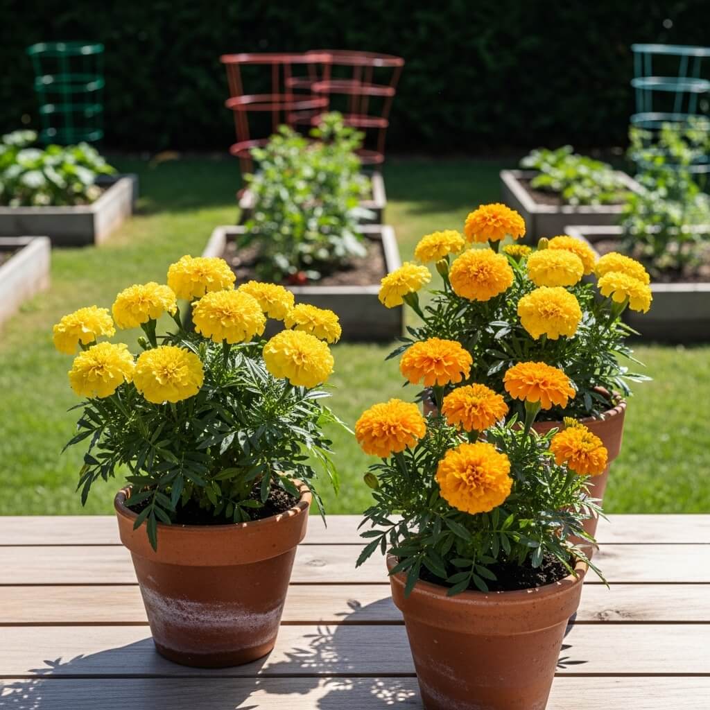 10 Garden Flowers That Thrive in Containers (and Look Stunning Too!) 6 Marigolds-Sunshine-in-Pot