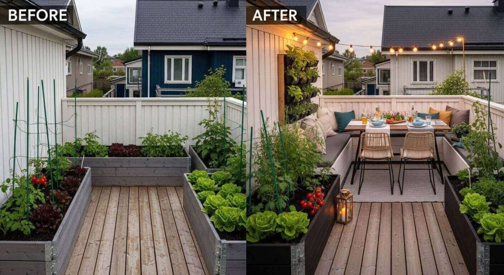 Before & After: 10 Jaw-Dropping Garden Projects That Completely Transformed your Space 11 Backyard Bistro Kitchen Garden