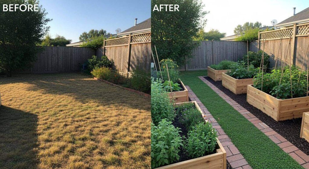 Before & After: 10 Jaw-Dropping Garden Projects That Completely Transformed your Space 2 Border Kitchen Garden