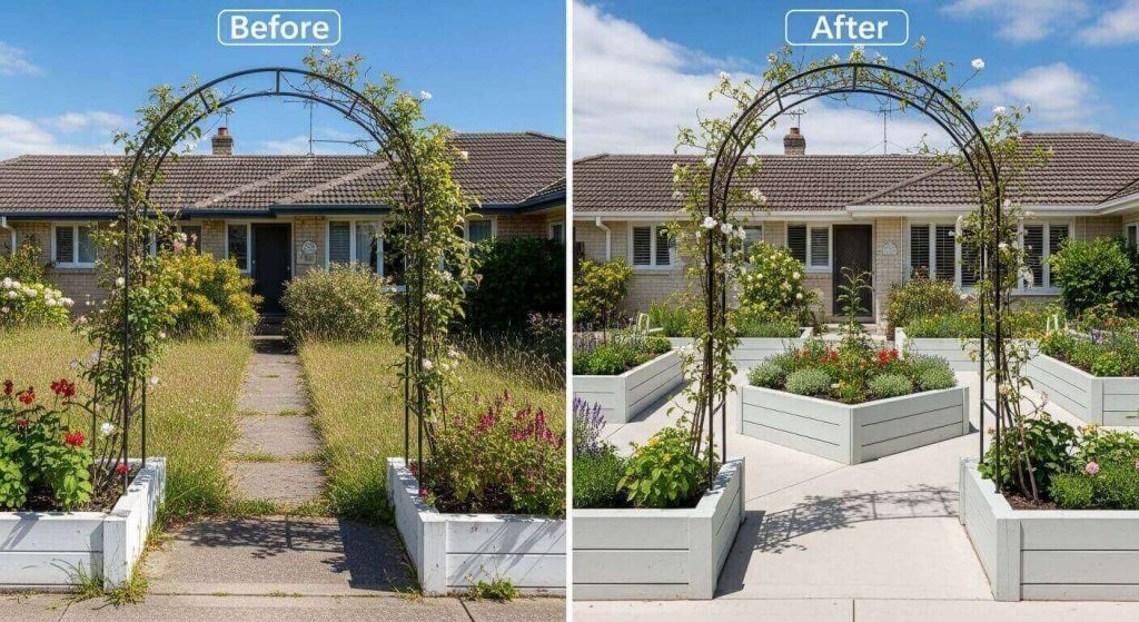 Before & After: 10 Jaw-Dropping Garden Projects That Completely Transformed your Space 6 Modern Front Yard Kitchen Garden