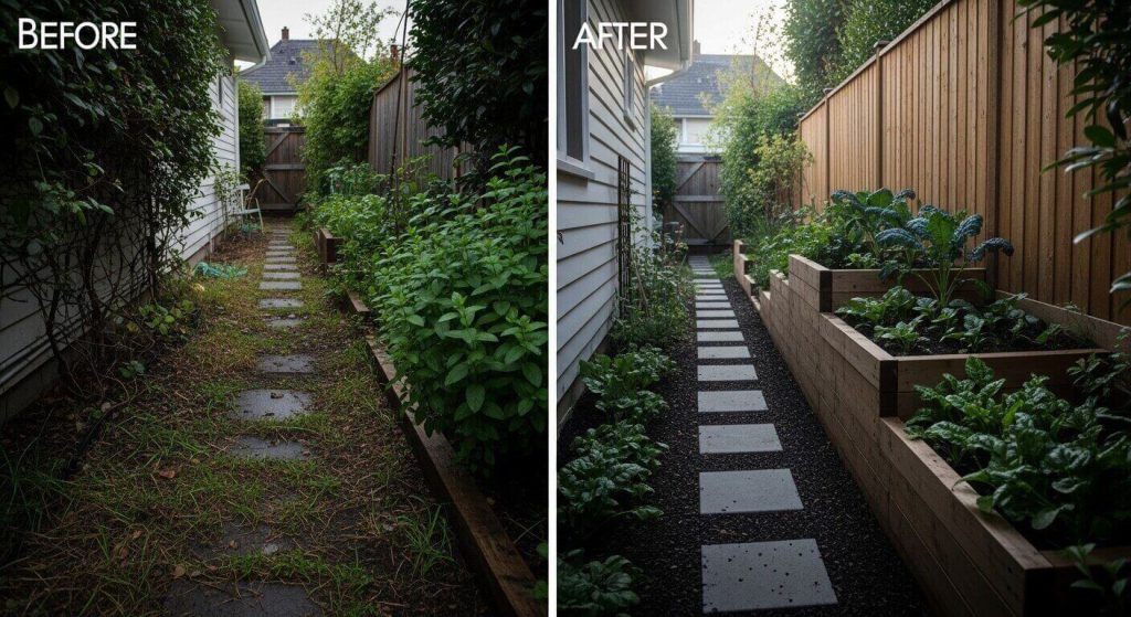 Before & After: 10 Jaw-Dropping Garden Projects That Completely Transformed your Space 7 Side Yard Kitchen Garden