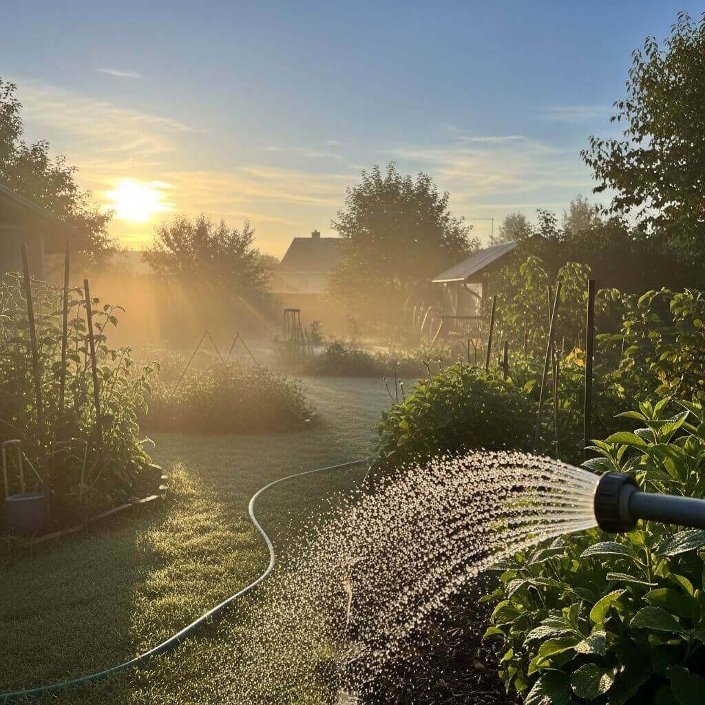 Water Less, Grow More: 10 Expert Tips for Healthy Plants 4 Water Early Morning