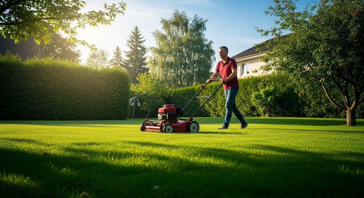 green suburban lawn