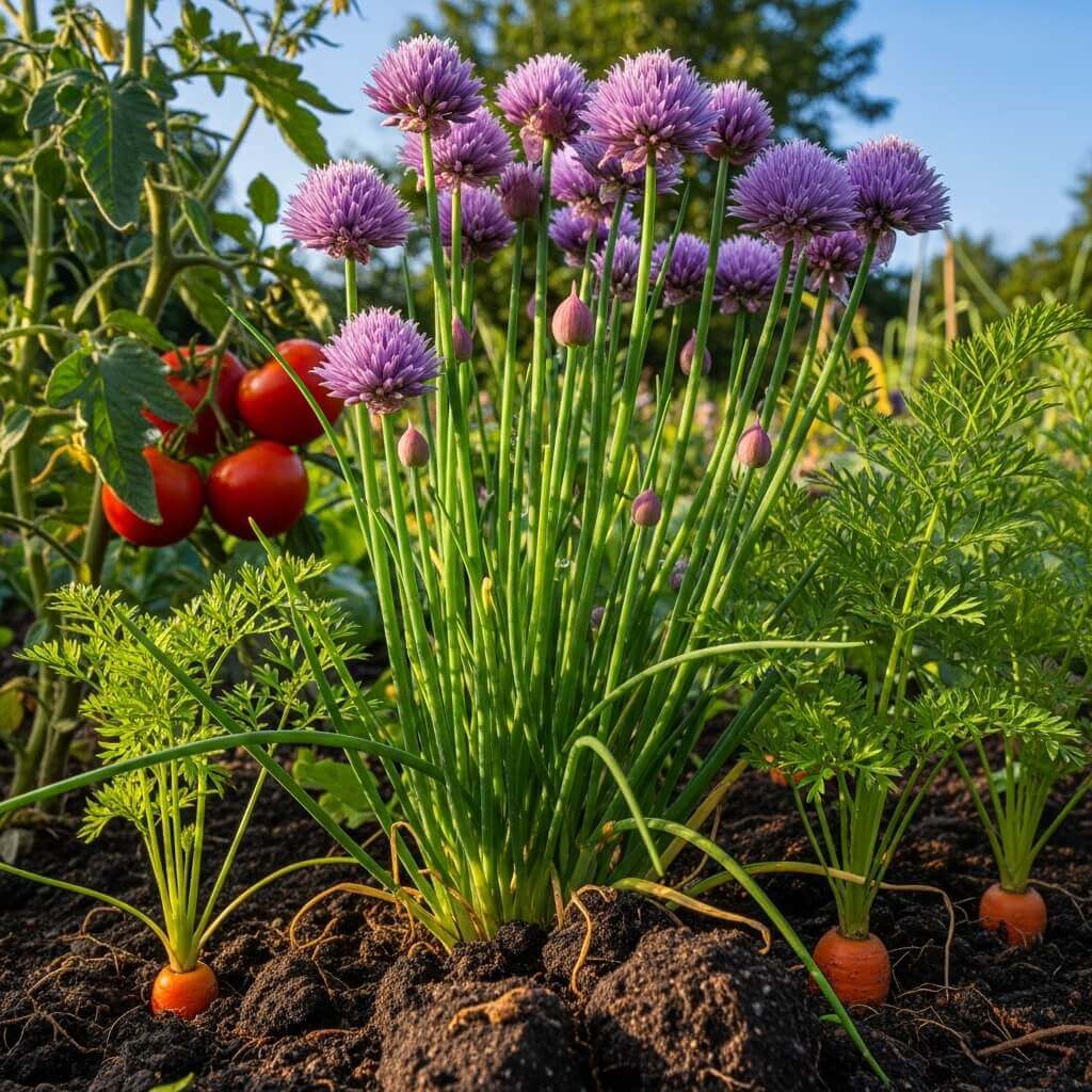 10 Best Plants for Bug Control: A Powerful Natural Pest-Repellent Chart for Your Garden 3 chive plants